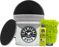 Ultimate Car Wash Bucket Kit, Dirt Trap, Mitt, Soap & Lid | Grit guard sinks debris to the bottom so it stays off