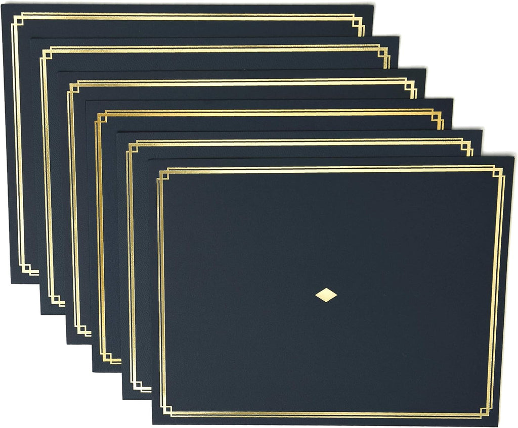 Gold Foil Certificate Paper, Parchment Design, 80lb 8.5” x 11”, 15 Count & Certificate Kit, Includes 6 8.5" x 11"