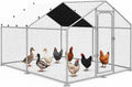10x10x6.5 FT Metal Chicken Coop, Large Chicken Run with Cover