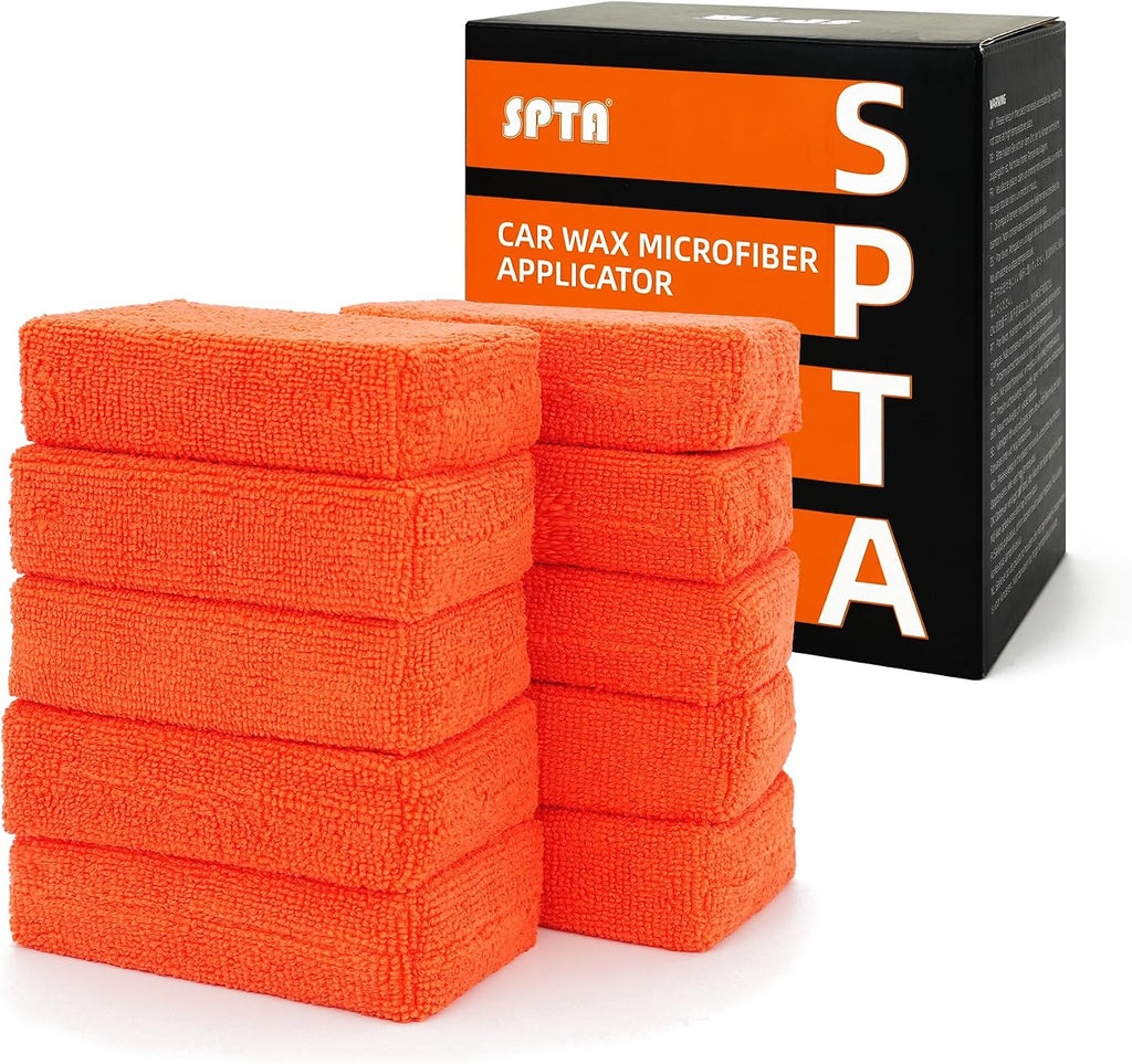 Microfiber Applicator Pad, SPTA Premium Microfiber Sponge and Cleaning Pads,Ultra-Soft, Safe for Sealants, Tire