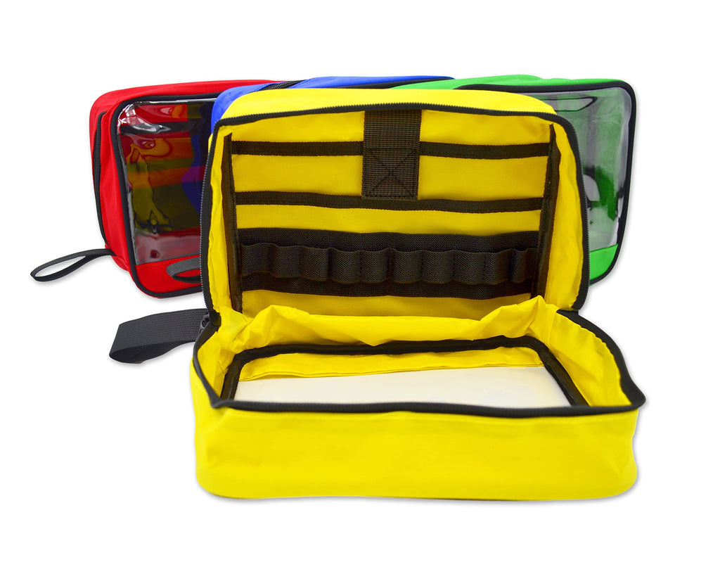Premium Color Coded Organizer First Aid Kit Accessory Pouches - Extra Large - Zippered Bag with Transparent Window