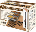 Chafing Dish Buffet Set Disposable | Buffet Servers and Warmers, Buffet Serving Kit | Includes Chafing Fuel, Wire