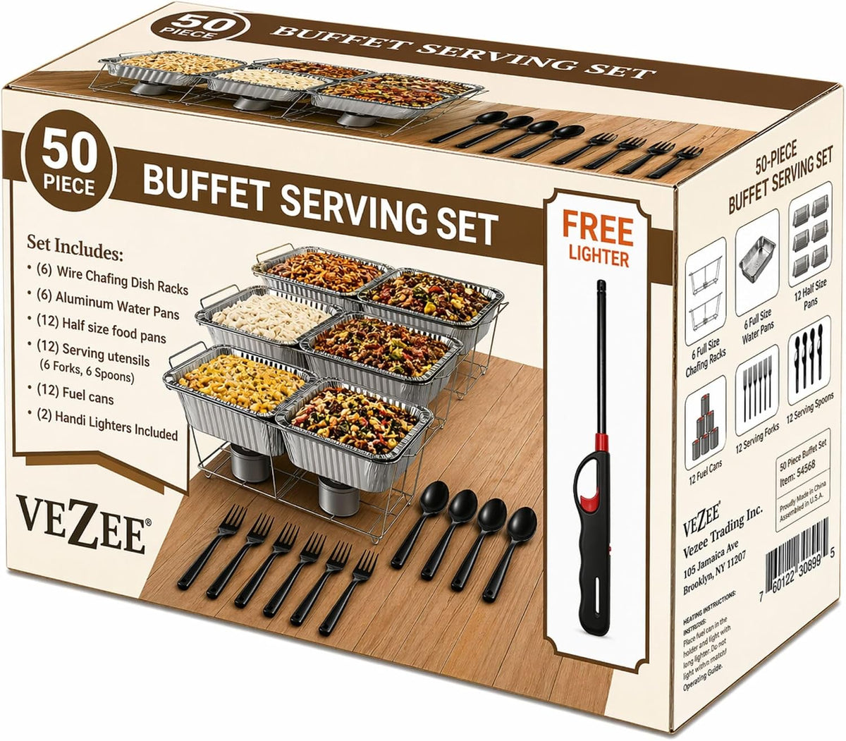 Chafing Dish Buffet Set Disposable | Buffet Servers and Warmers, Buffet Serving Kit | Includes Chafing Fuel, Wire