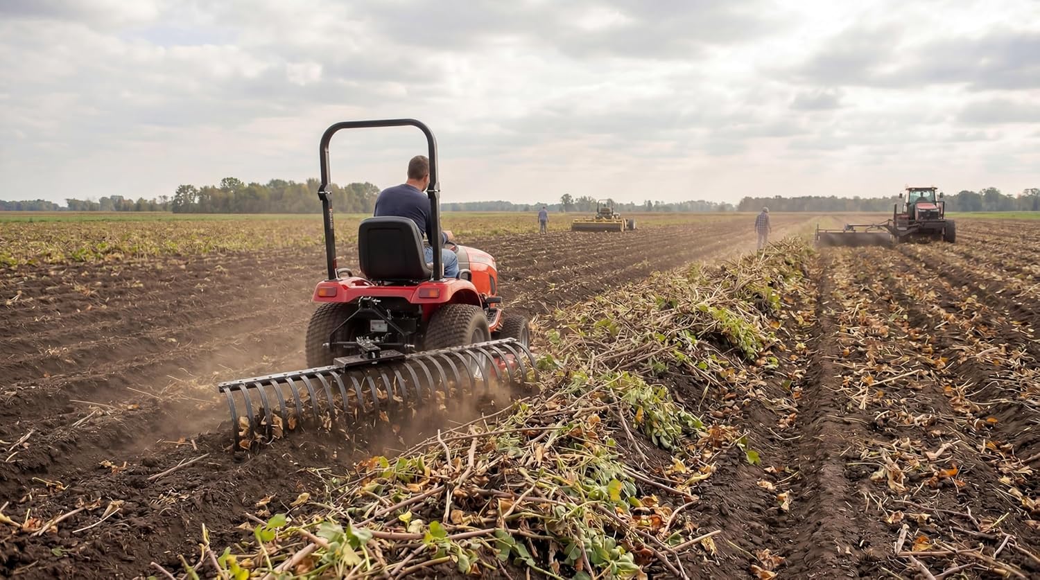 IMPACT IMPLEMENTS Cat-0 Agricultural Field Landscape Rake with Spring Steel Tines for Quick Clearing of Field Debris