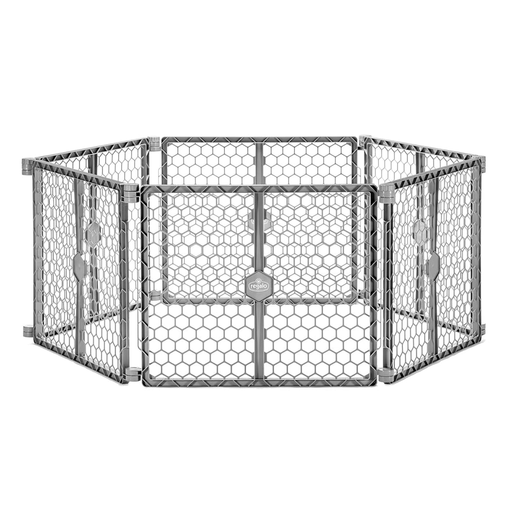 Safety 192" Super Wide Baby Gate & Play Yard, 2-in-1 Adjustable Playpen for Babies, Toddlers & Pets, Includes Wall