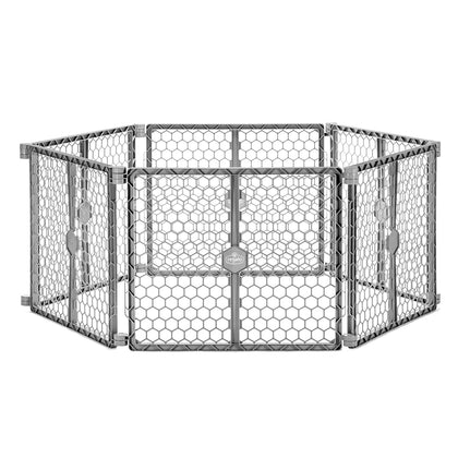 Safety 192" Super Wide Baby Gate & Play Yard, 2-in-1 Adjustable Playpen for Babies, Toddlers & Pets, Includes Wall