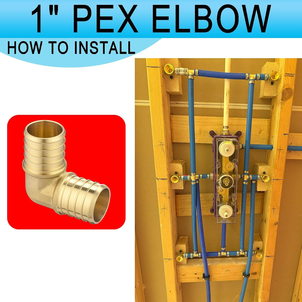 (15 Pack) Asterbacks 1 inch PEX Barb Crimp Elbow for PEX-A/B/C Pipe