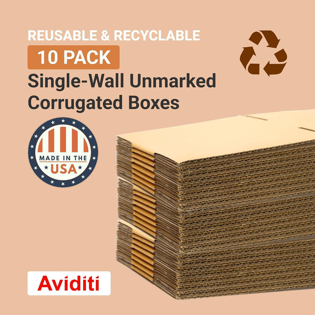 Shipping Boxes Large 24"L x 24"W x 24"H 10-Pack - Corrugated Cardboard Box for Moving, Mailing, Packing, Packaging