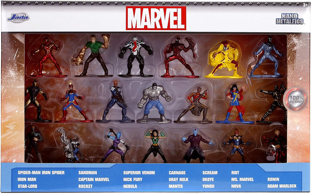 Marvel 1.65" Die-cast Metal Collectible Figures 20-Pack Wave 3, Toys for Kids and Adults