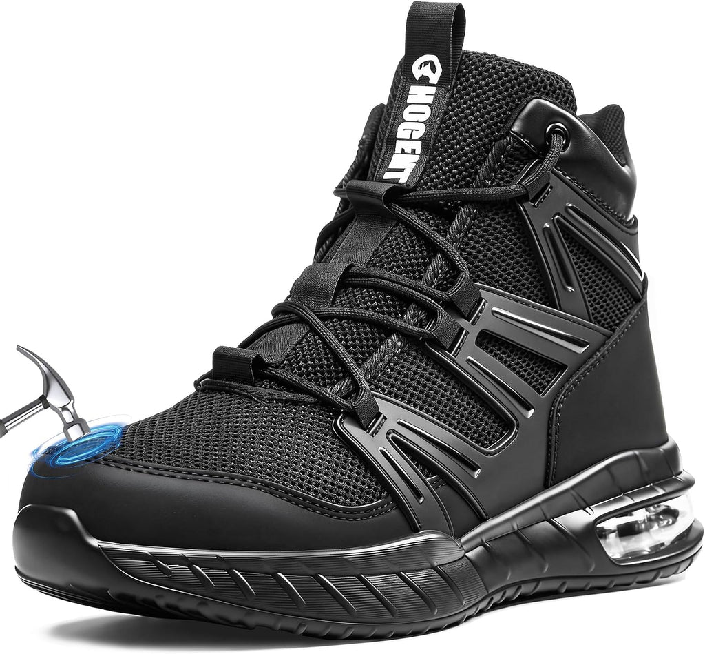 Steel Toe Boots for Men, Cushioned Safety Work Shoes | Steel toe, anti-puncture midsole, air cushion, wear-resistant