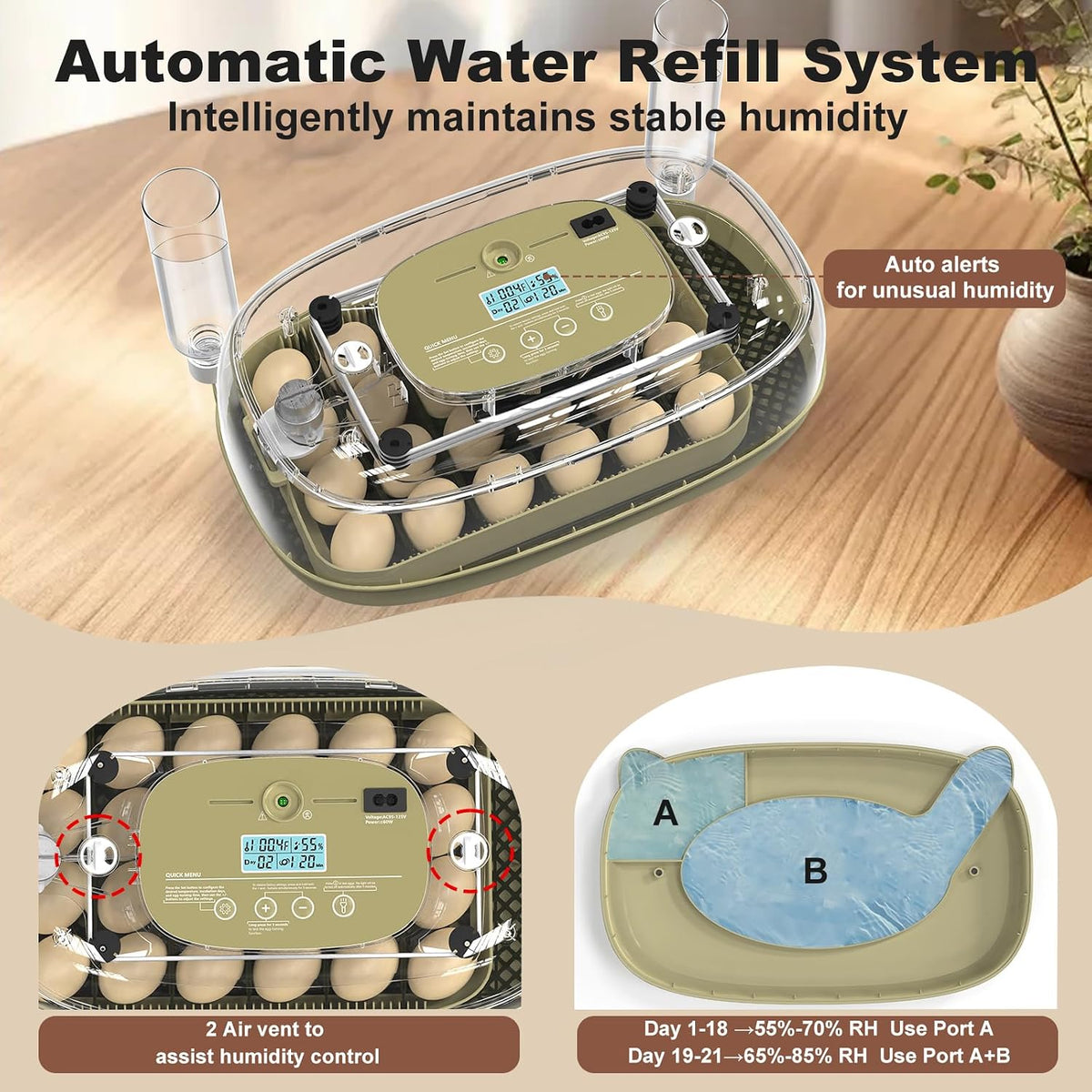 Incubators for Hatching Eggs,Smart 24 Egg Incubator with Automatic Egg Turning and Humidity Control,High Hatch Rate