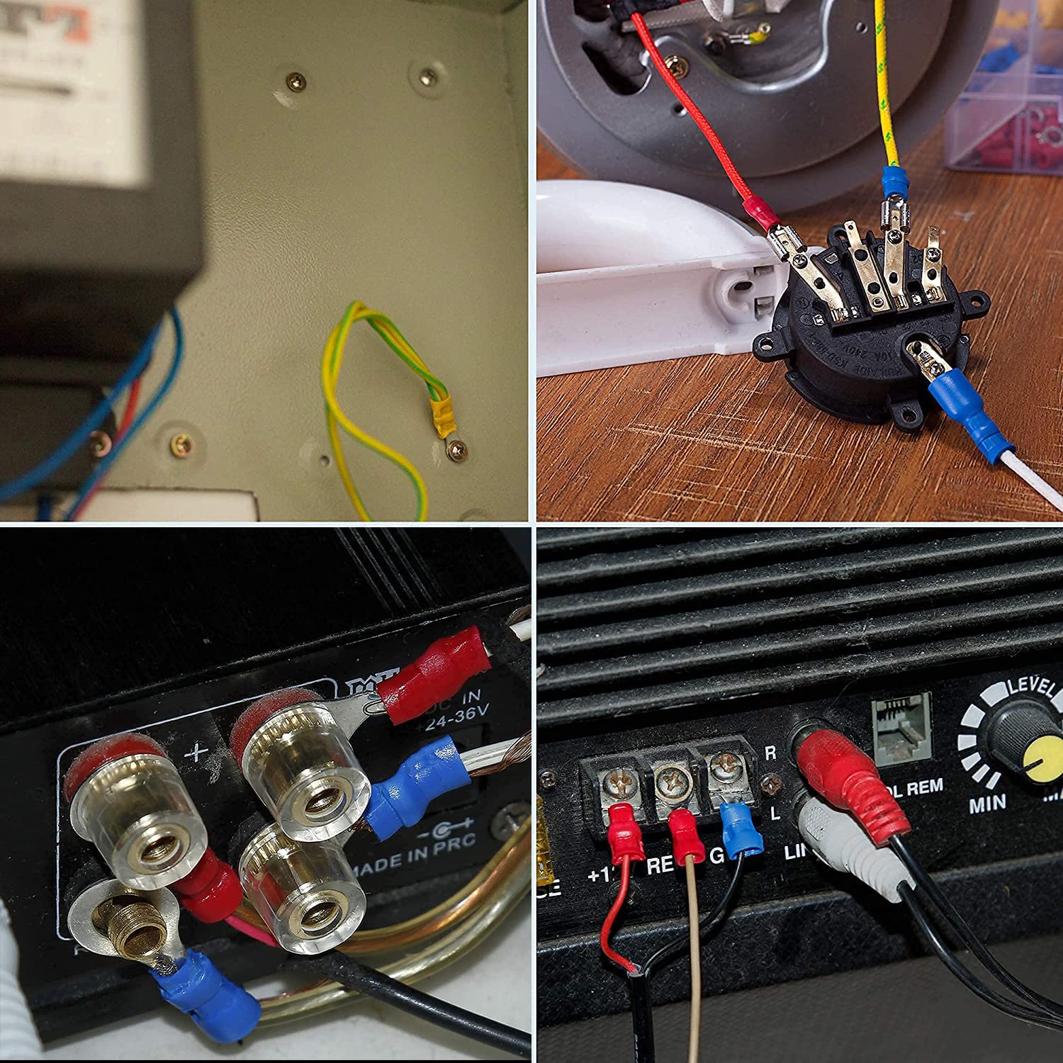 250Pcs Insulated Wire Connectors Assorted Crimp Terminal Kit - Quick Disconnect Ring Spade Butt Splices Piggy Back