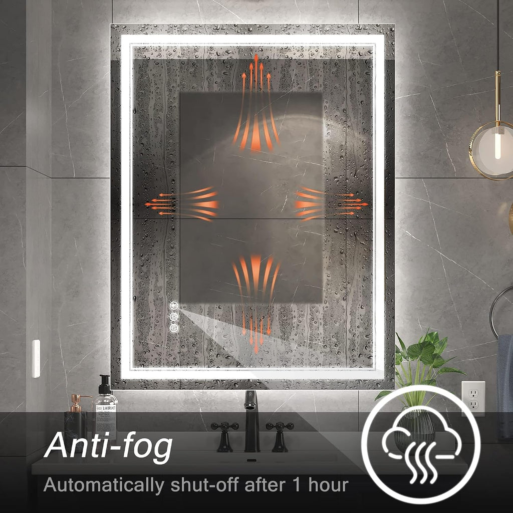 28" x 36" Led Mirror for Bathroom with Front Light and Backlit, Bathroom Mirror with Led Lights, Vanity Mirror with