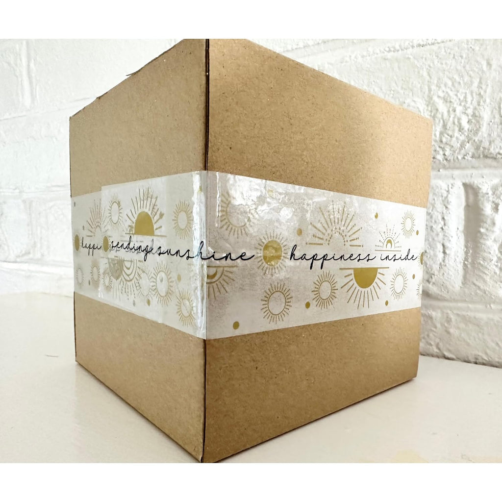 Mailed It Designer Sending Sunshine Packing Tape, Cute Packaging Tape for Small Business Shipping, Bulk Roll 2" x 330 Ft