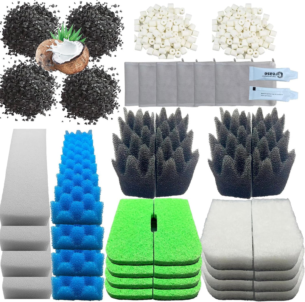 42 Packs 306/307 Canister Filter Replacements Compatible with Fluval 306/307 Aquarium Filters, Includes Filter Media