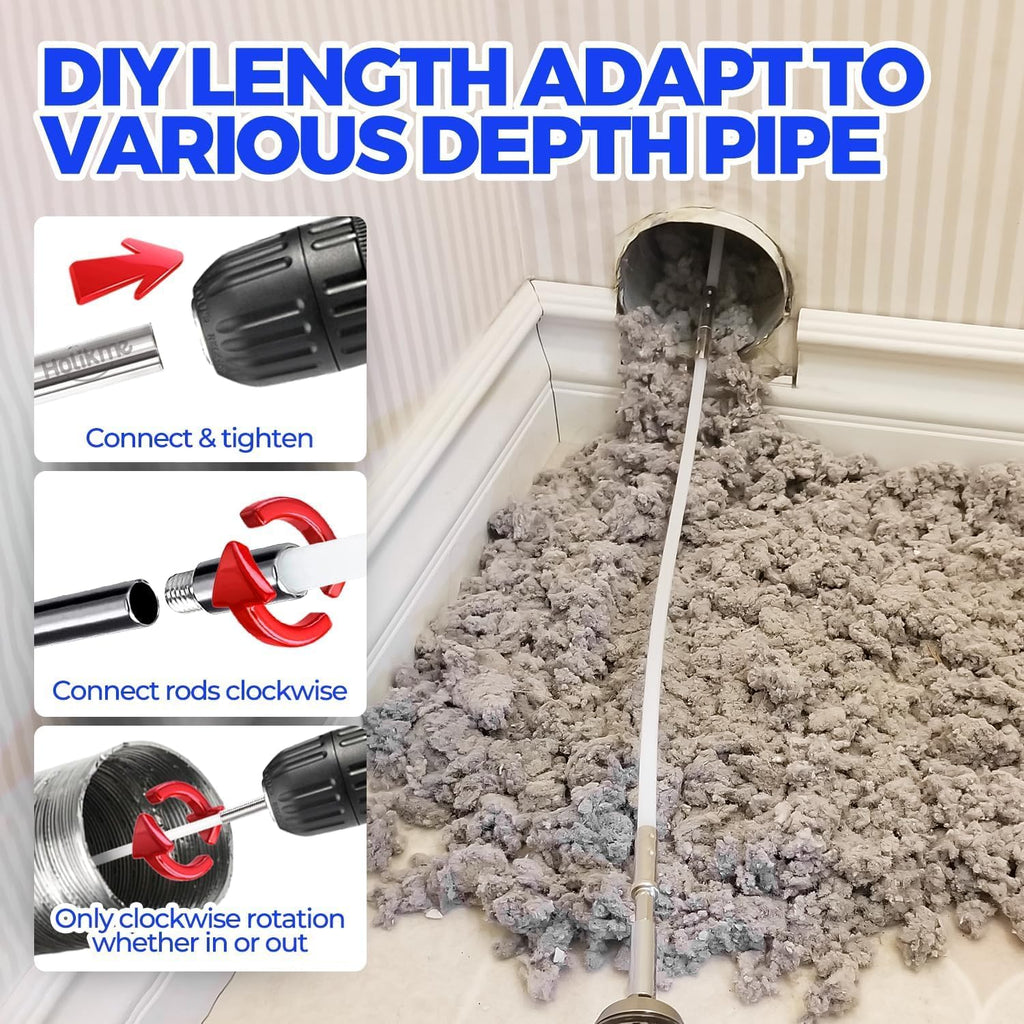 Dryer Vent Cleaner Kit - 20Ft Flexible Lint Brush for Deep Cleaning