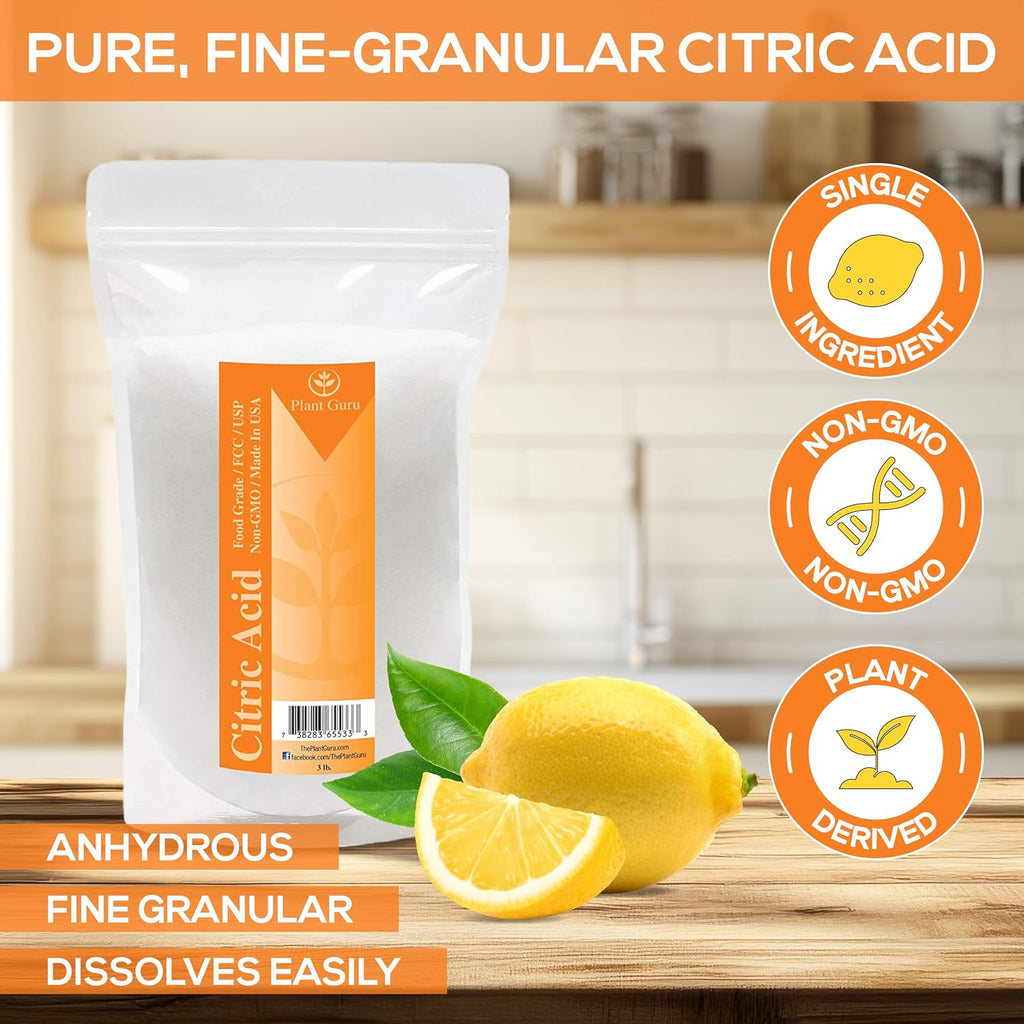Citric Acid Powder 8 oz. 100% Pure Food Grade, Kosher, Non-GMO, for Cooking, Baking, Cleaning, Bath Bomb and Soap