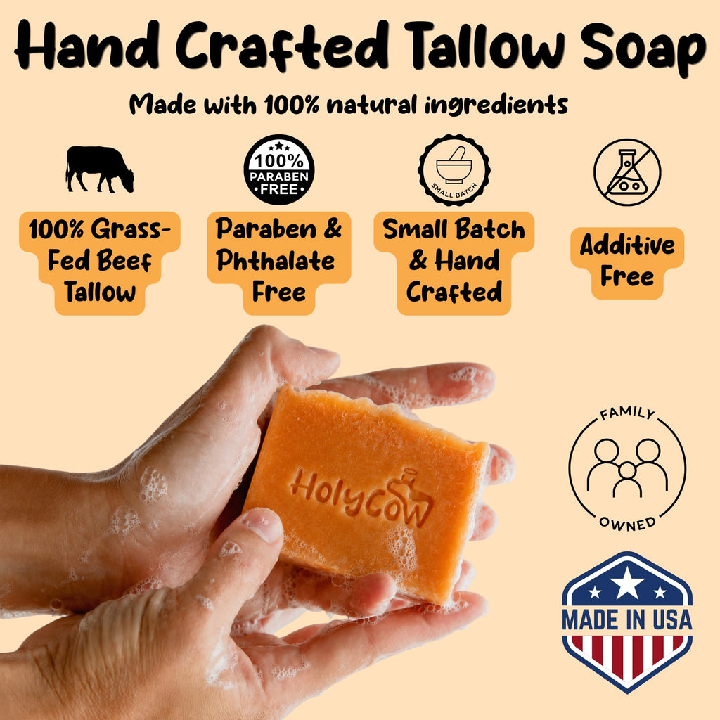 Grass Fed Beef Tallow Soap Bar, Natural Body Soap, Face Soap Citrus