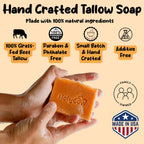 Grass Fed Beef Tallow Soap Bar, Natural Body Soap, Face Soap Citrus