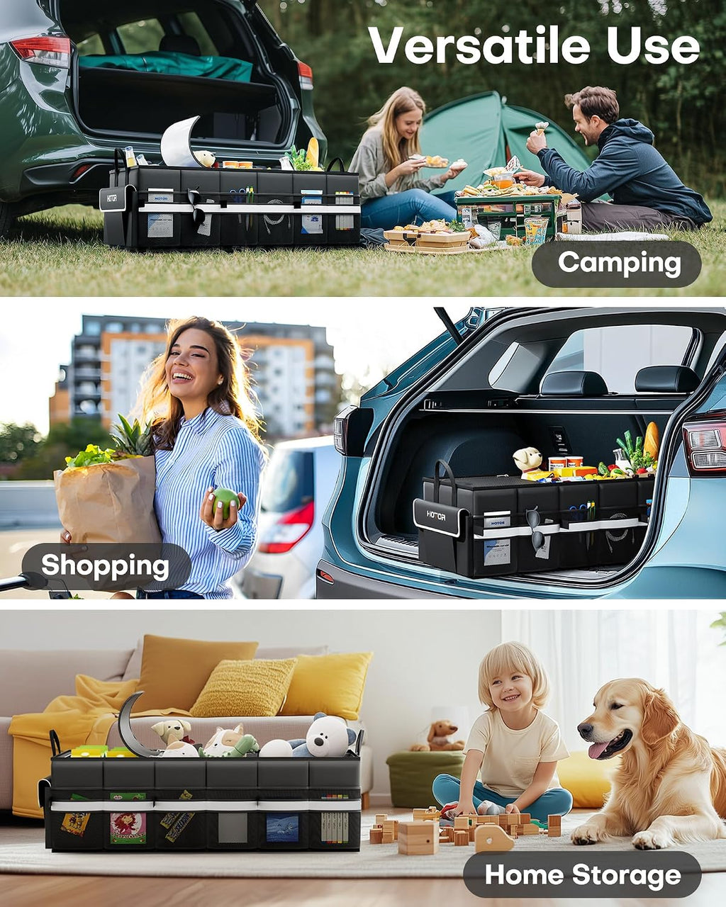 Trunk Organizer - Car Organizer with Built-In Leakproof Car Cooler, Collapsible Trunk Organizer with Cooler for Car