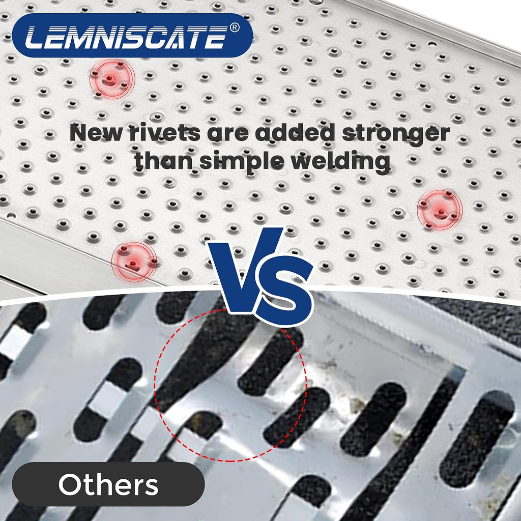 Aluminum Motorcycle Ramps & Loading Ramps for Pickup Trucks - Tri-Fold Lightweight Design for Dirt Bikes, Lawn