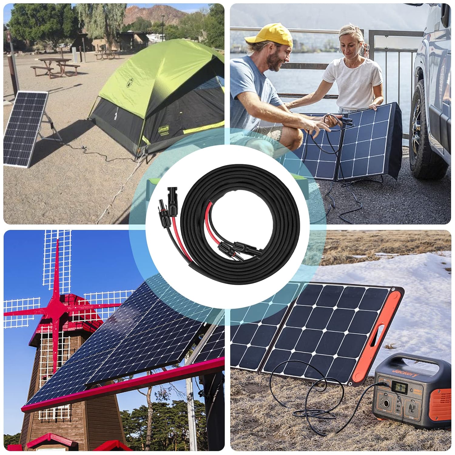 20FT 10AWG Solar Panel Extension Cable with Female and Male Connectors, Solar Cable for Solar Panels, Charge