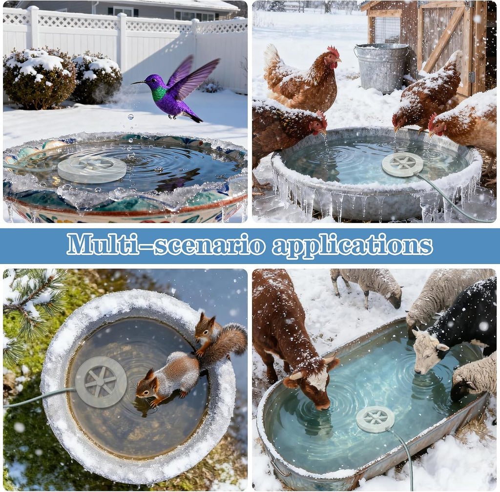 Bird Bath Heater-50W Circle De-Icer with Hollow Snowflake Design,Faster Ice Melting，Heated Birdbaths & Animal Water