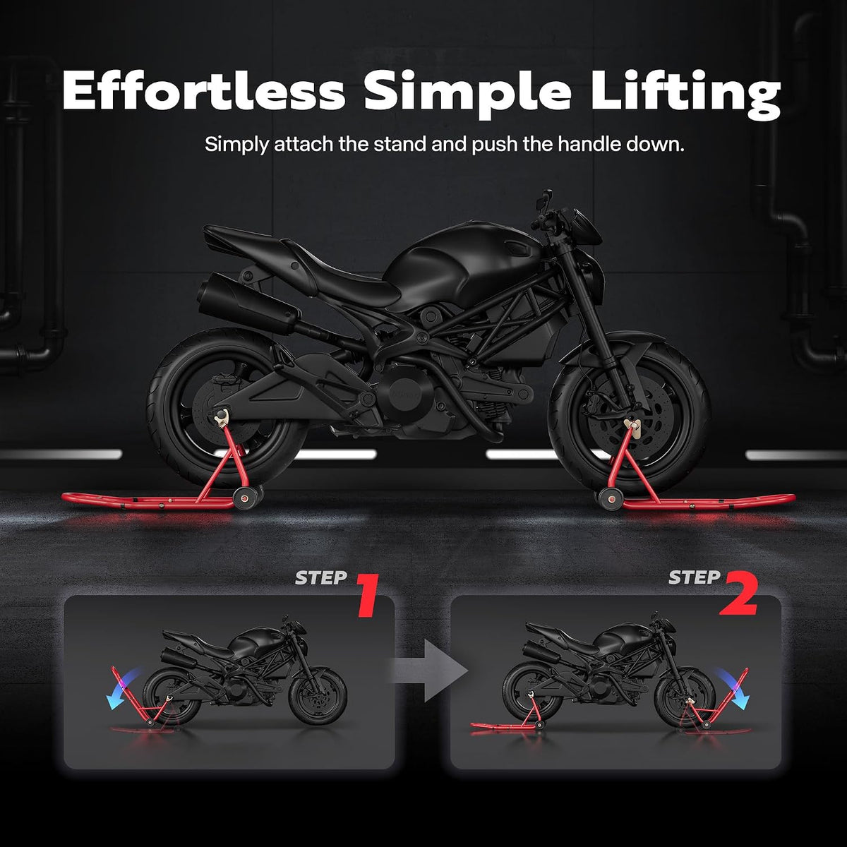 Motorcycle Stands 882 Lbs Capacity, Red