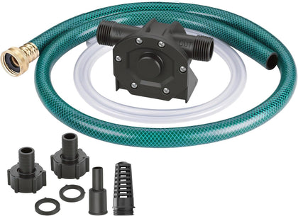 750GPH Drill Powered Self-Priming Mini Hand Water Transfer Drill Pump Kit with Water Hose & Oil Hose, Filter for Home