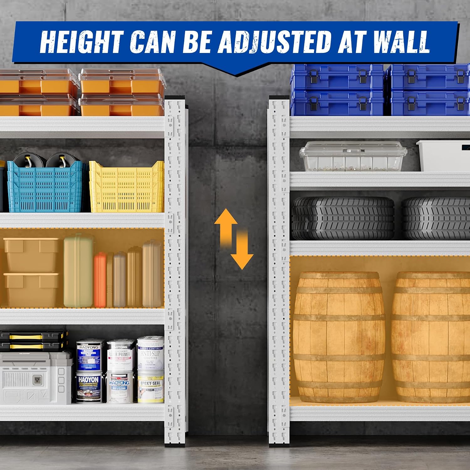 48" W Storage Shelves 3000lbs Garage Metal Shelving Heavy Duty Garage Shelves Adjustable Storage Shelves for