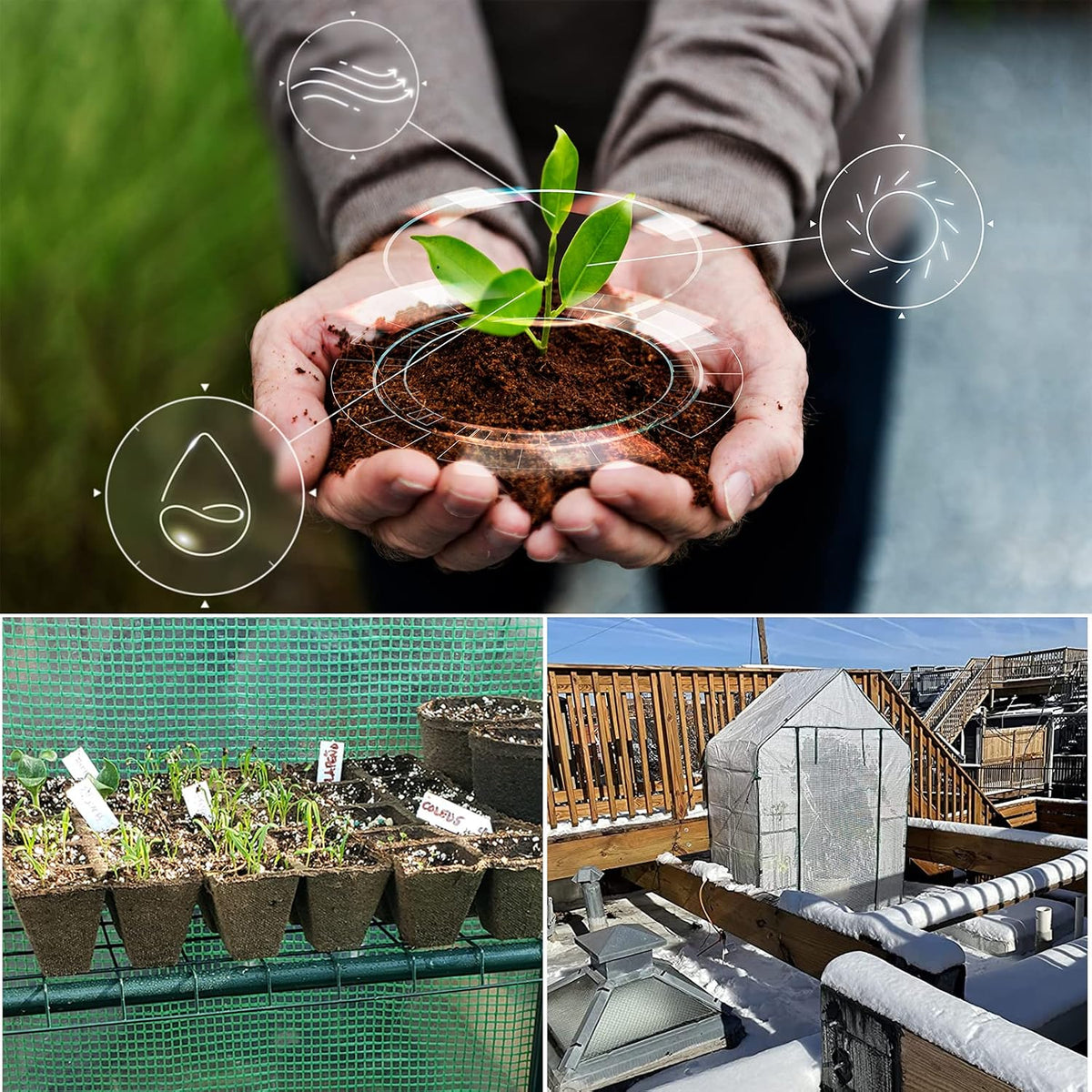 56x30x76 Mini Walk-in Greenhouse, Portable Plant House with 3-Tier Shelves | PE Cover, Roll-Up Door, 3-Tier Shelves