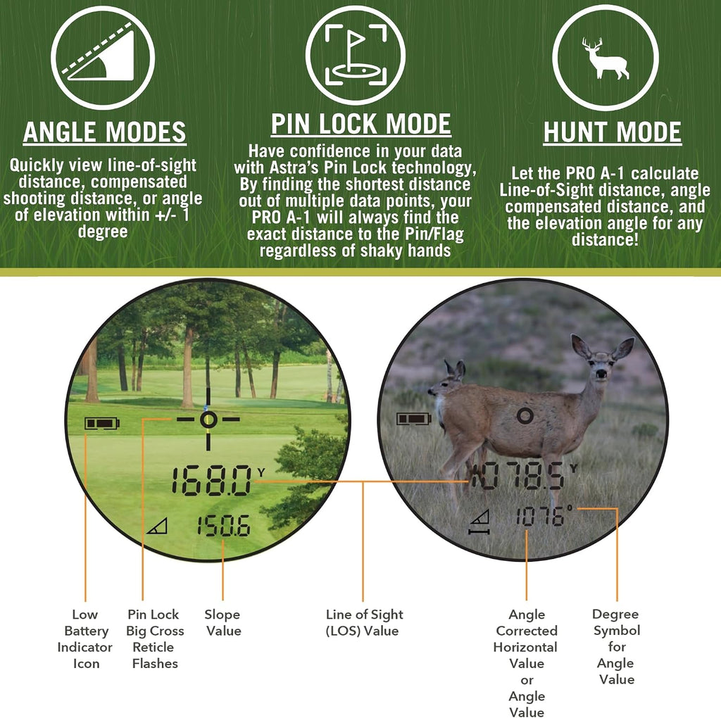 Pro A-1 800yd Laser rangefinder for Hunting, Shooting and Golfing with LCD Display Fast 0.10s and Accurate +/-1yd