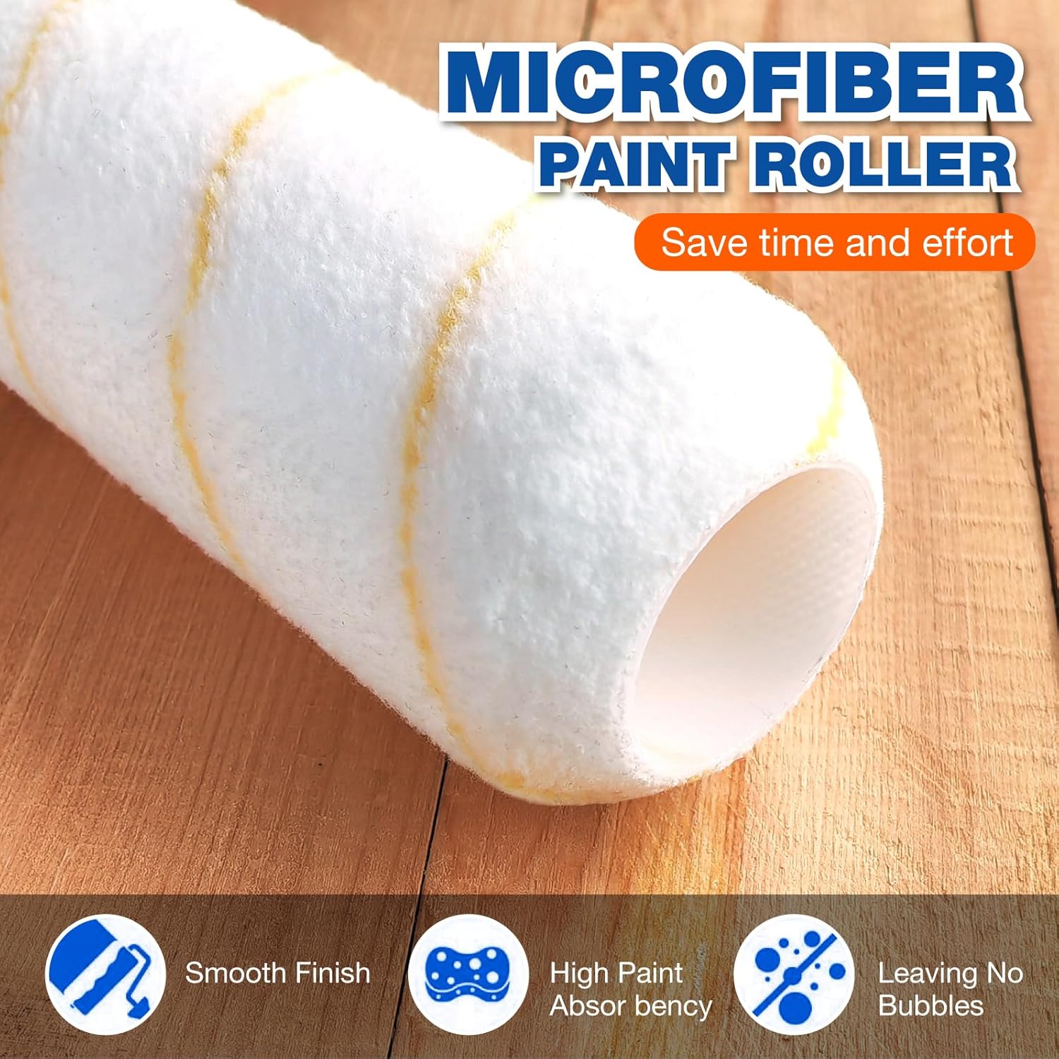King Origin 10-Piece Paint Roller Kit with Extension Pole (4 ft), 7" Paint Roller Covers, Roller Frame, Paint Brush
