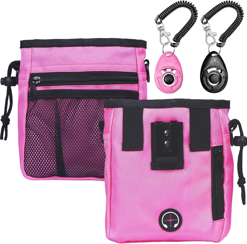 Dog Treat Pouch Dog Clicker Training Kit, Dog Training Treat Pouch Dog Clicker for Training, 3 Ways to Wear Easily
