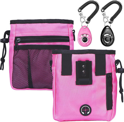 Dog Treat Pouch Dog Clicker Training Kit, Dog Training Treat Pouch Dog Clicker for Training, 3 Ways to Wear Easily