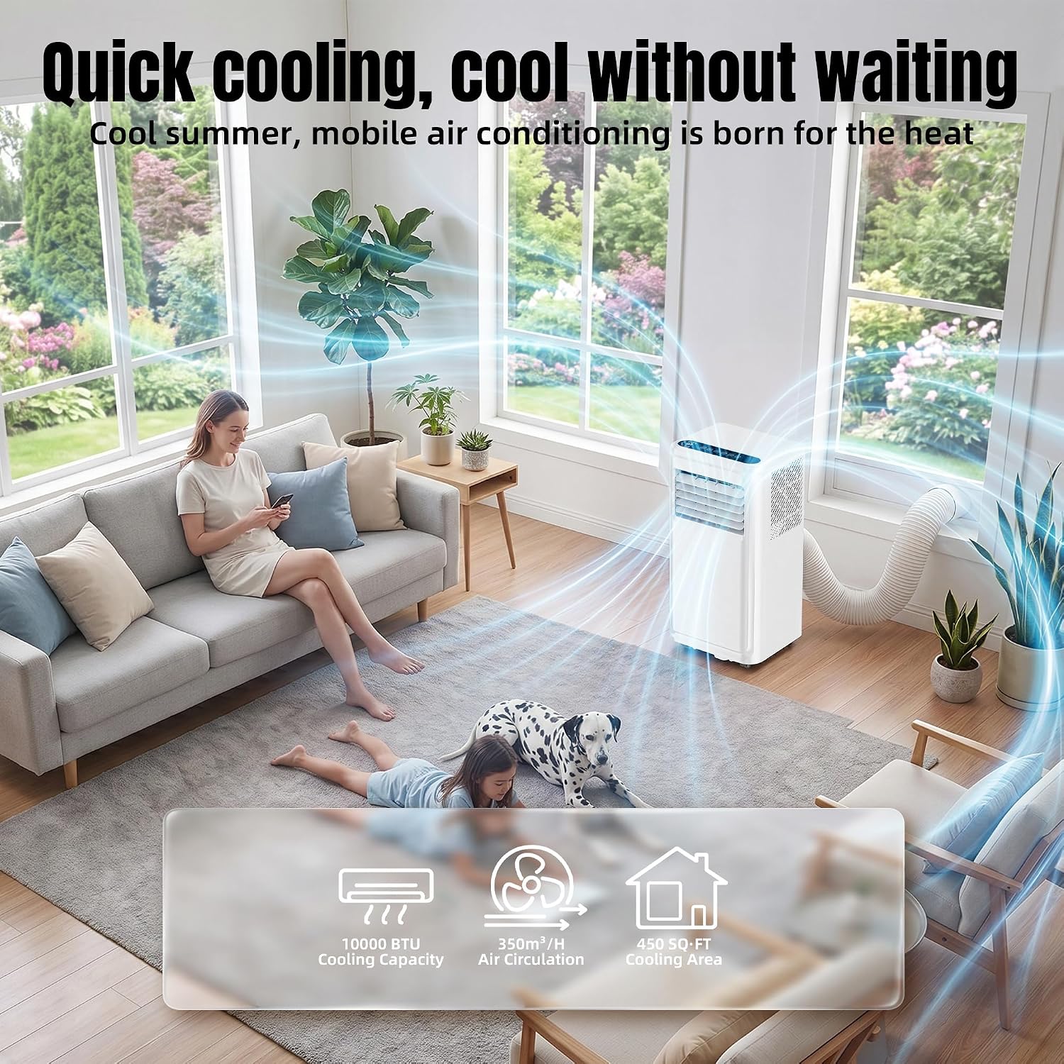 10000 BTU Portable Air Conditioners,3-IN-1 Portable AC Unit With Fan & Dehumidifier,Remote Control,24H Timer,Sleep