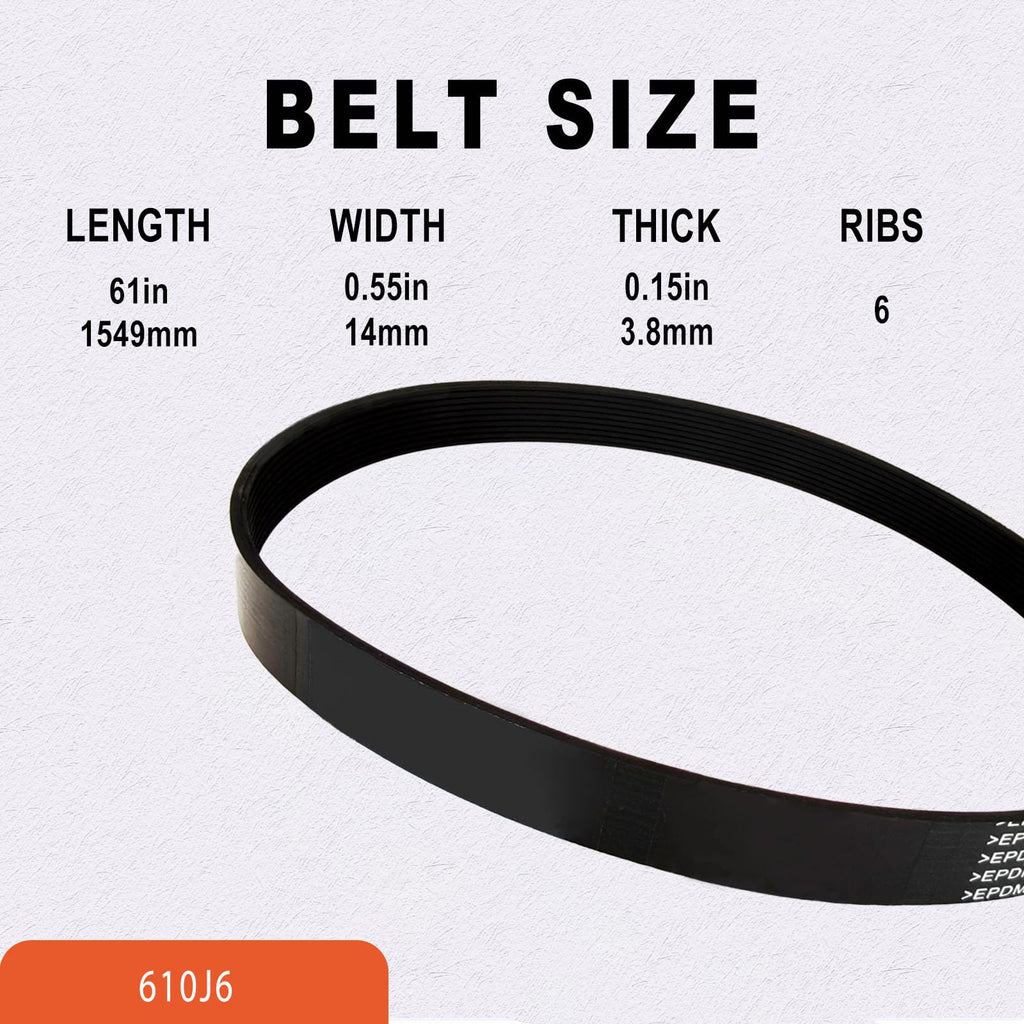 PODYORK 610J6 PJ V-Ribbed Belt 6 Ribs 61" Length Drive Belt