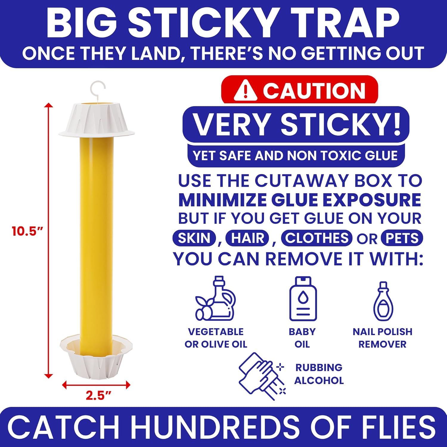 Fly Stick Sticky Fly Traps for Indoors Outdoor 4pk. Non-Toxic Super Sticky Hanging Flies Catcher Paper Tape Strips