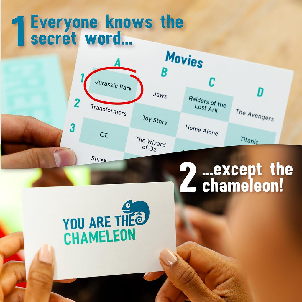 The Chameleon: Award-Winning Bluffing Board Game for Family, Adults & Friends | Includes 80 Extra Secret Words | Who