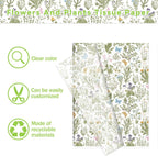 50 Sheets Vintage Wildflower Tissue Paper - 20x28 Inch Wild Floral Art Tissue Spring Wrapping Paper with Delicate