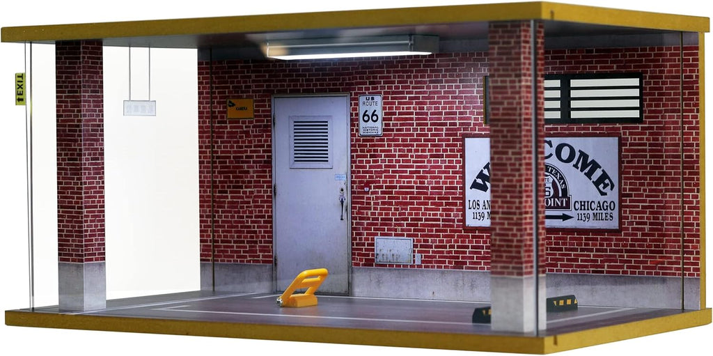 Display Case with Light for 1/18 Diecast Cars | Display Case for 1/18 Diecast Cars,Acrylic Display Case for 1/12