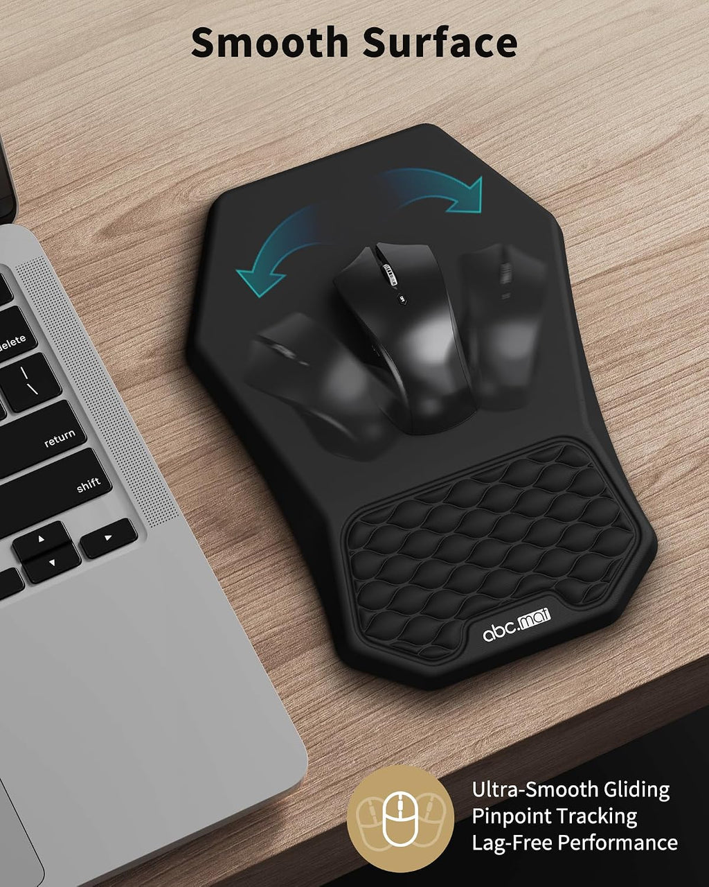 Ergonomic Mouse Pad Wrist Rest and Keyboard Wrist Rest Support Set | Massage Design Mousepad for Carpal Tunnel Pain