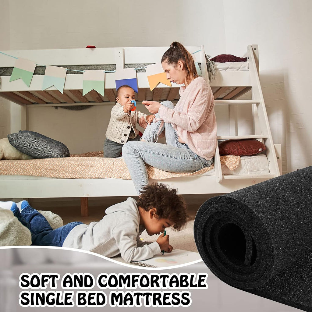 1 Pack Upholstery Foam Sheet, 1/2" X 24" X 72", Black