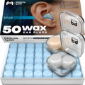 PQ Wax Ear Plugs, Silicone Earplugs for Sleep, Blue, 50 Ct