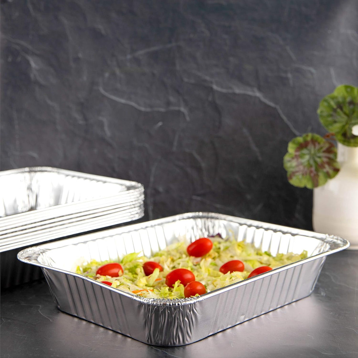 100 COunt Disposable 9 x 13 Aluminum Foil Pans Heavy Weight Half Size Deep