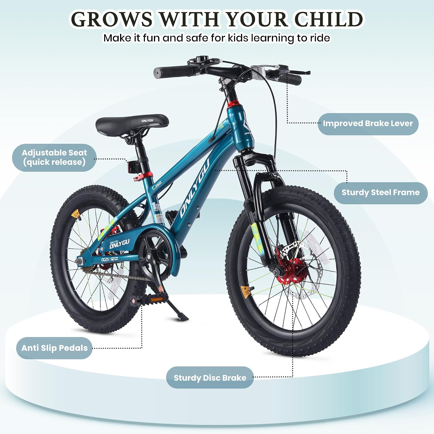 18 20 Inch Kids Bike for Ages 5-13, Boys Girls Bicycle with Handbrake and Adjustable Seat, Beginner Bike for Daily