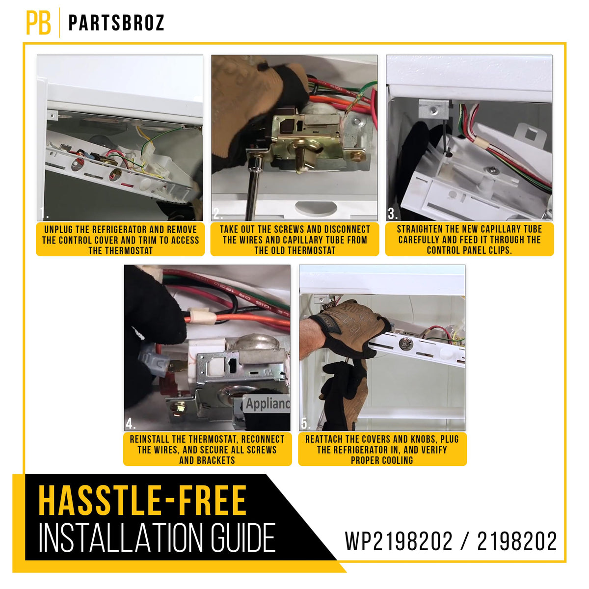 Refrigerator Thermostat Control for Whirlpool ED5GHEXNL02