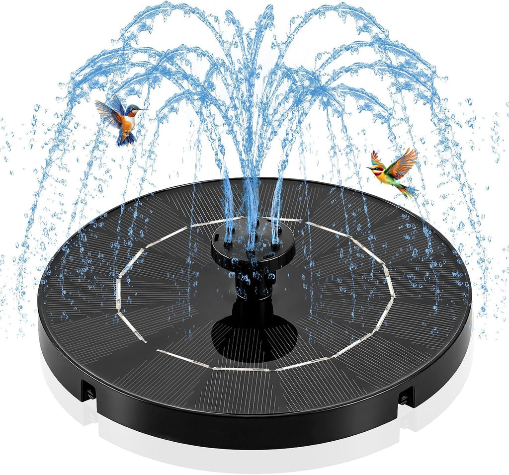 3.5W Solar Powered Water Fountain for Bird Bath Water Pump with 6 Nozzles
