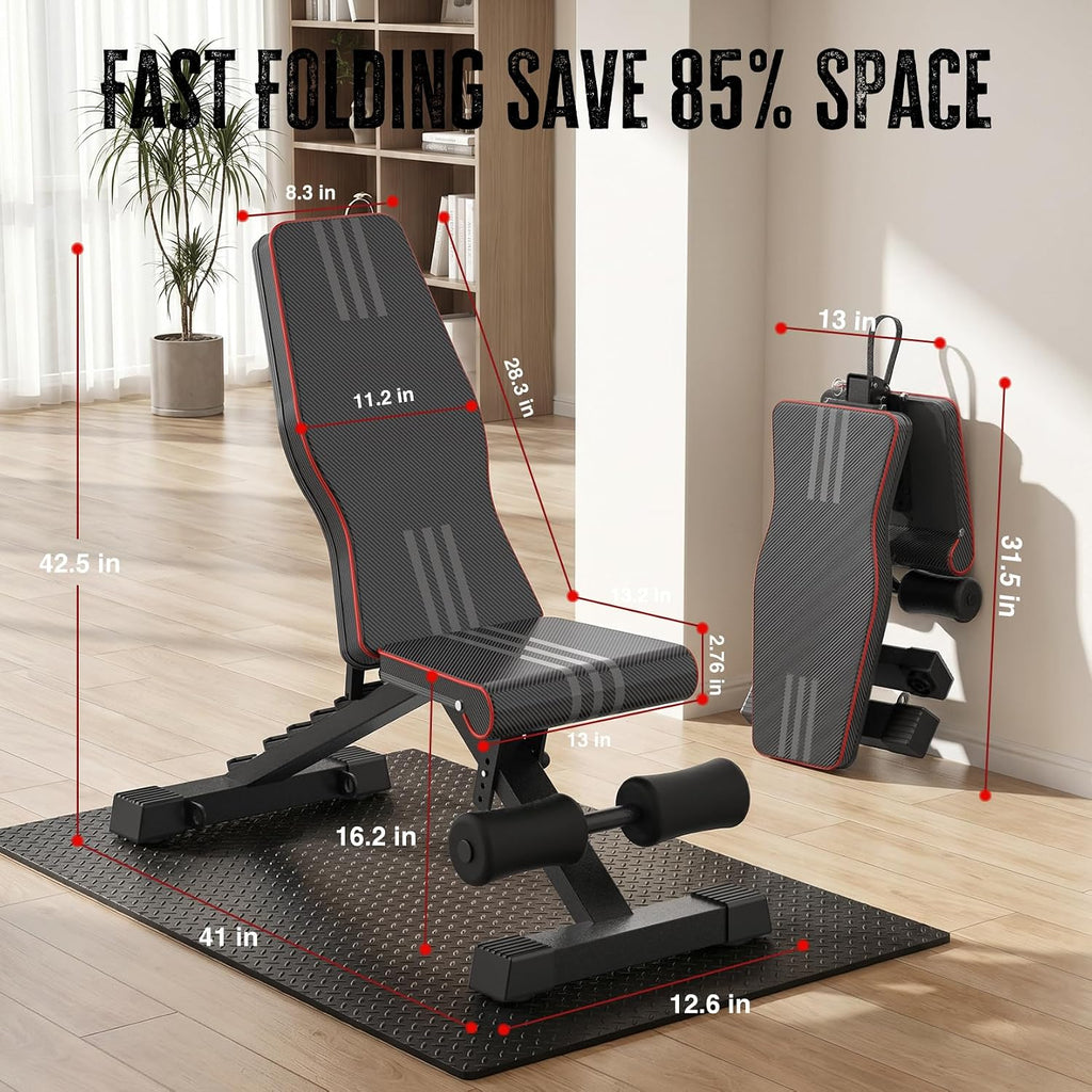 Multi-Function All in 1 Weight Bench Set - Multi-Positions Heavy Duty Weight Lifting Sit Up Bench Workout Benchs