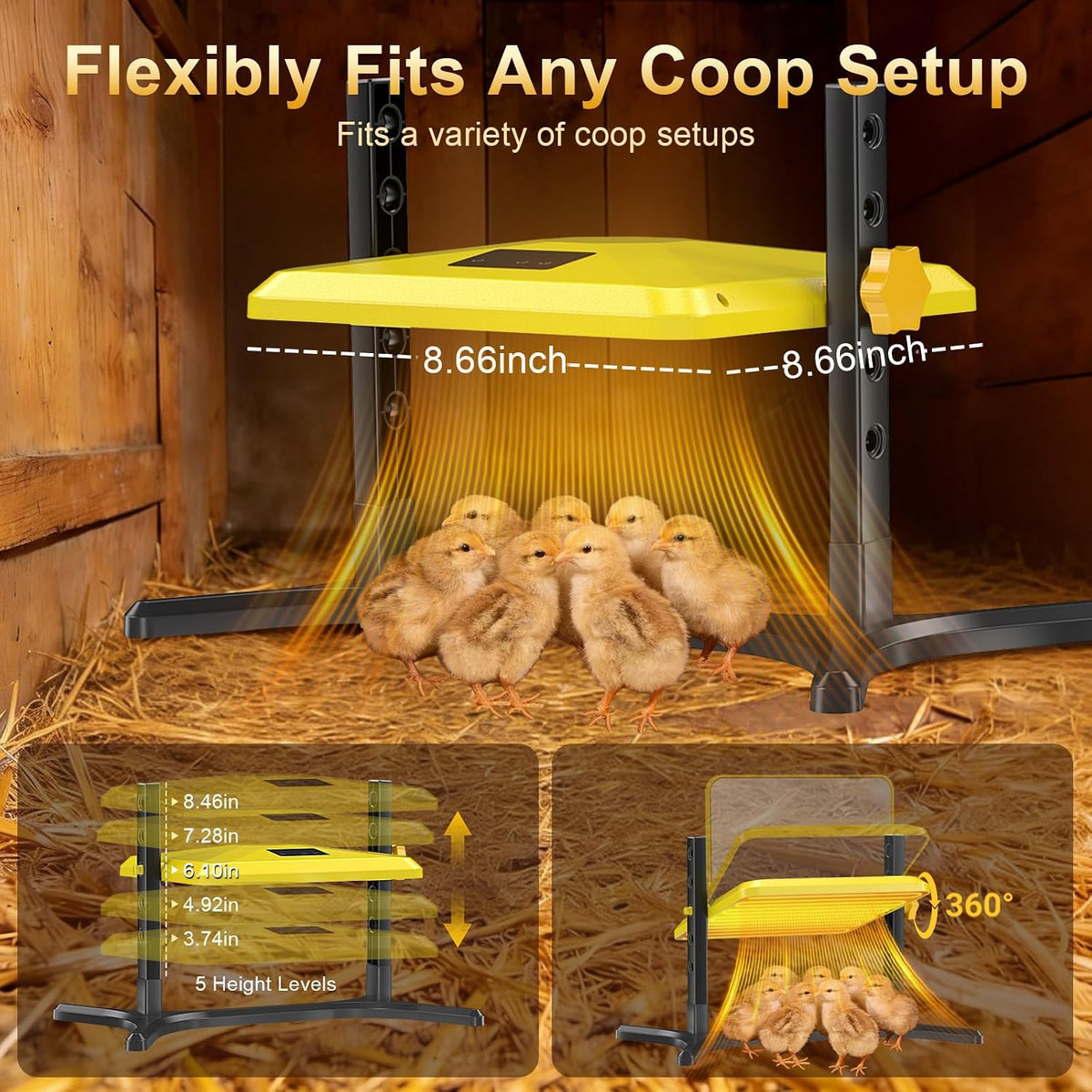 Brooder Plate for Chicks, 50-158°F Brooder & Chicken Heater for Coop with Smart Thermostat, UL certified Radiant